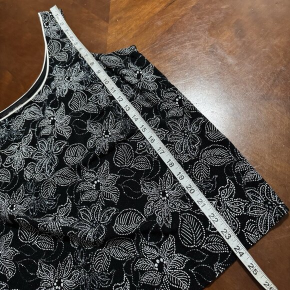 VTG Alex Evenings 2 Piece Set 2X Black White Lignt Blue Floral Sparkle JacketTop - Picture 16 of 16